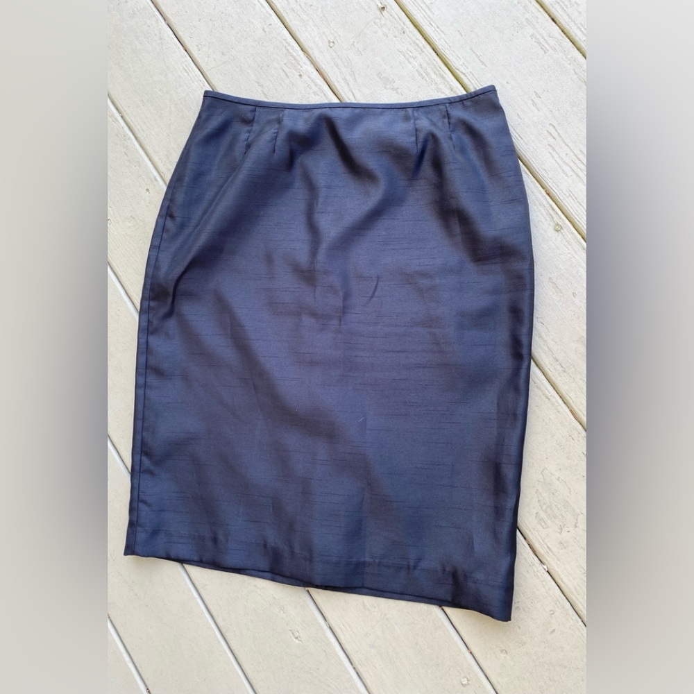 KASPER Elegant Black Pencil Midi Skirt, Size: 14